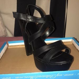 Black Strappy High Heels